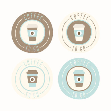 Set of 4 coffee labels.