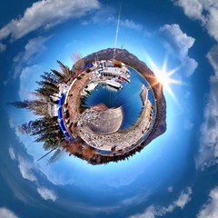 Circular view of a sunny day in Big Bear Mountain