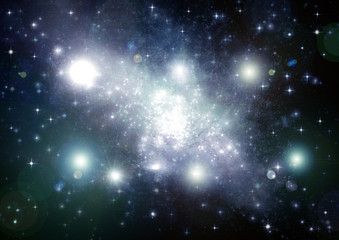 Fototapeta premium Stars of a planet and galaxy in a free space