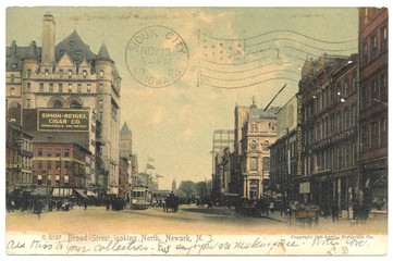 Newark, New Jersey; Broad Street 1905 (hist. Postkarte)