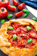 Galette with tomato and basil