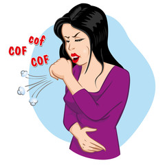 Person woman with cough