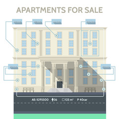 Flat infographic for sale apartments
