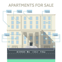 Flat infographic for sale apartments