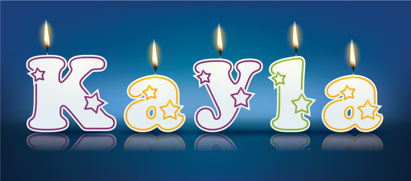 KAYLA written with burning candles