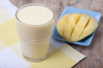 Mango smoothie with yogurt.