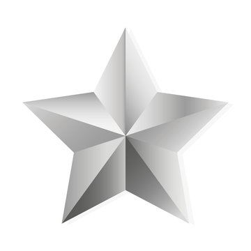 Silver star vector isolated object