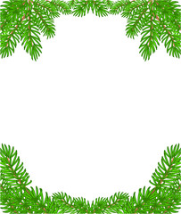 Fototapeta na wymiar Christmas decoration border On White Background Vector