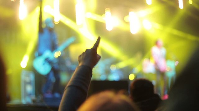 Crowds at open air rock festival