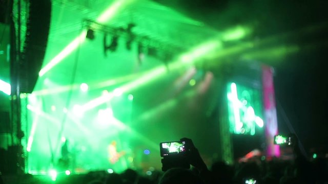 Crowds at open air rock festival