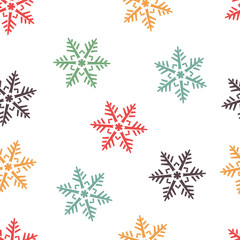 abstract winter seamless background with snowflakes motive