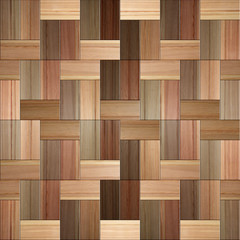 Wooden rectangular parquet stacked for seamless background.