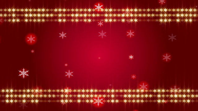 red background and frame snowflake, loop