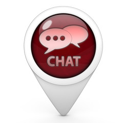 Chat pointer icon on white background