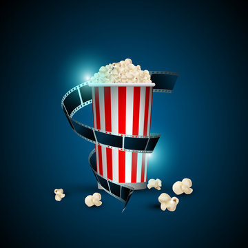 popcorn, cinema, film, fotogrammi, rullino