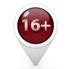 Obraz premium 16+ pointer icon on white background