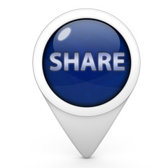 share pointer icon on white background