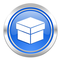 box icon, blue button