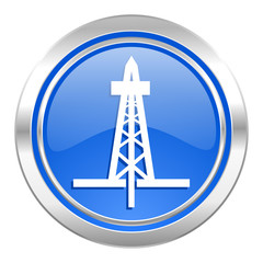 drilling icon, blue button