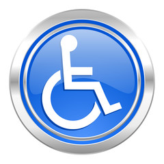 wheelchair icon, blue button
