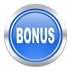 bonus icon, blue button