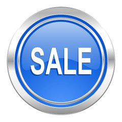 sale icon, blue button