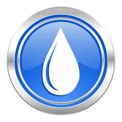 water drop icon, blue button