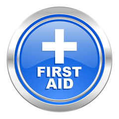 first aid icon, blue button
