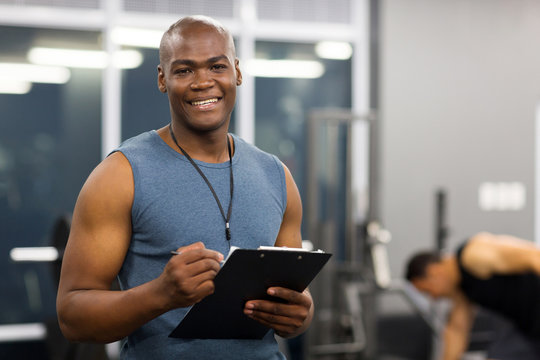 young african american male personal trainer