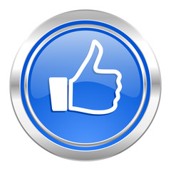 like icon, blue button, thumb up sign
