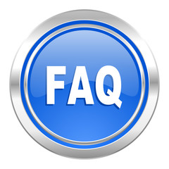 faq icon, blue button