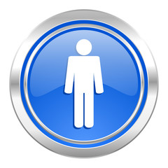 male icon, blue button, male gender sign