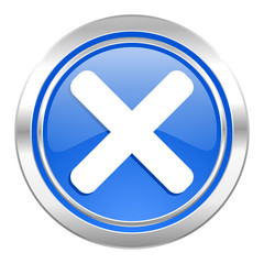 Fototapeta premium cancel icon, blue button, x sign