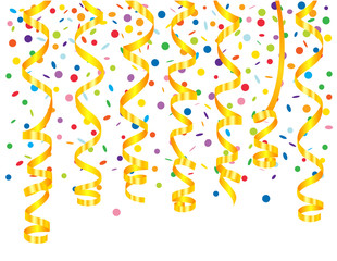 Confetti background with serpentine