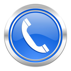 phone icon, blue button, telephone sign