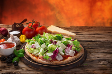 Delicious italian pizza primavera