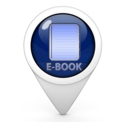 E-book pointer icon on white background