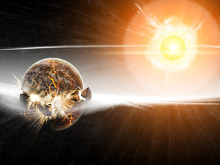 Planet explosion apocalypse