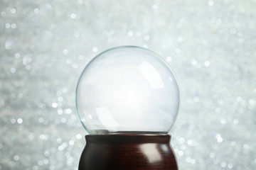 Empty snow globe Christmas background