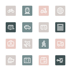 Transport web icons set