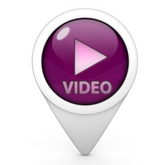 video pointer icon on white background