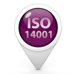 Iso 14001 pointer icon on white background