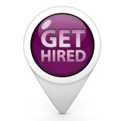 Get hired pointer icon on white background