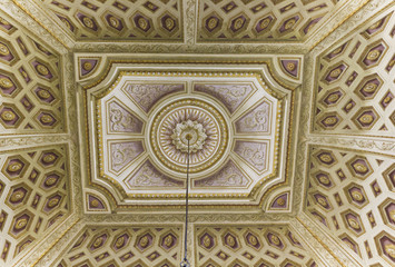 Beautiful ceiling inside the rooms of Reggia di Caserta