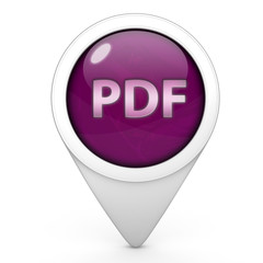 Pdf pointer icon on white background