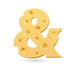 Ampersant or and cheese letter. Symbol isolated on white.