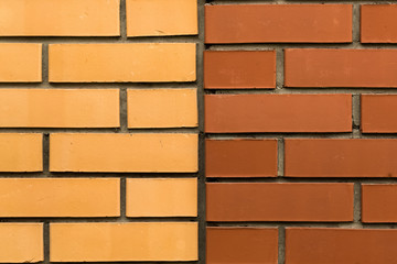 Wall of Yellow and Red Bricks