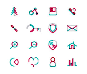 Set of thin line web icons