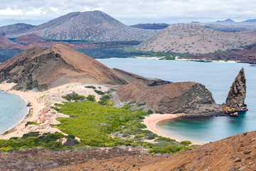 Vulkaninsel St. Bartolomé, Galapagos, Ekuador mit Pinnacle-Rock