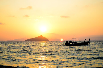 Sea with boats